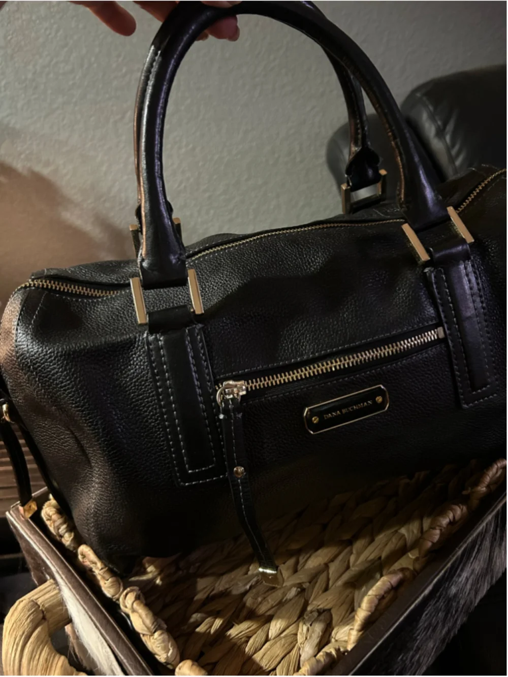 Women's Dana Buchman Black Gold Satchel Bag One Size